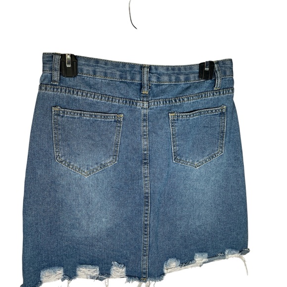 Distressed Denim Skirt - Picture 4 of 7
